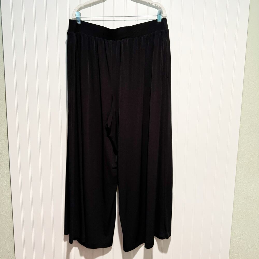 Lane Bryant Black Flowy Wide Leg Pants Pull On Plus Size 14/16 - Picture 7 of 7